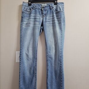 Paris Blues Jeans Juniors Size 11 Bootcut Distressed Medium Wash Low Rise Y2K
